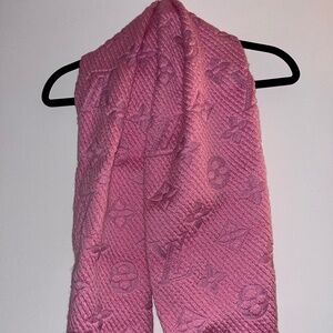 Louis Vuitton M73659 Scarf Echarpe Logomania Monogram Wool Silk Pink